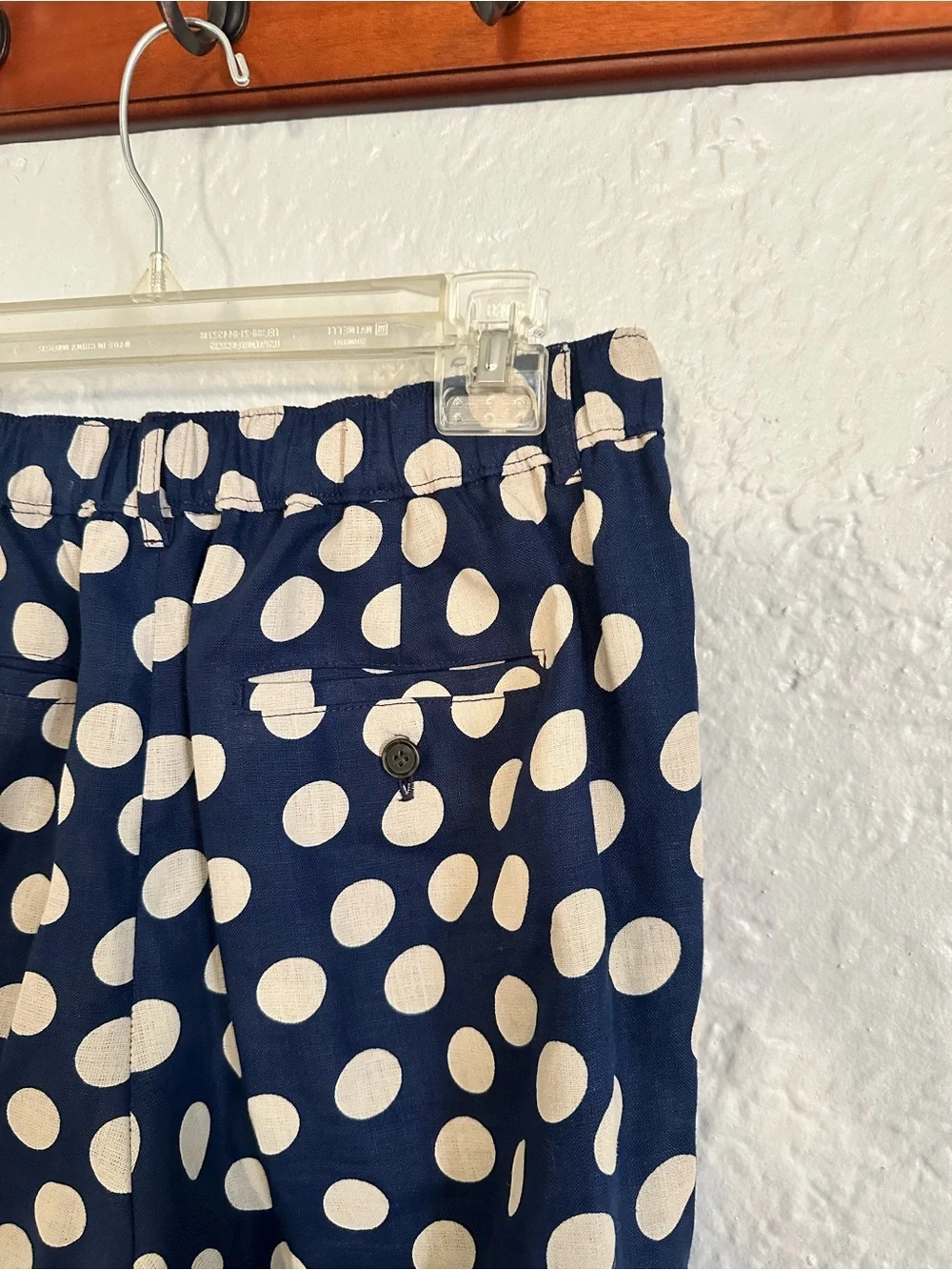 J. Crew Harbor Pant in Linen Polka Dot